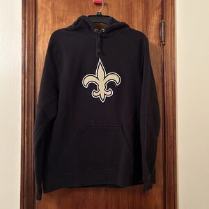 New Orleans Saints Hoodie Black Gold Sweatshirt Fanatics Pullover Logo Men's XL